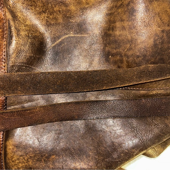 Vintage 1980s Hand-Tooled Leather & Woven Backpack - Peruvian Boho Style Bag - Picture 8 of 16